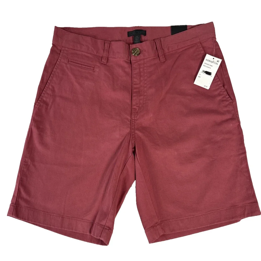 14th And Union Mens Size 31 Khaki Red Earth Cotton Slim Fit Chino Shorts NWT - Picture 1 of 6